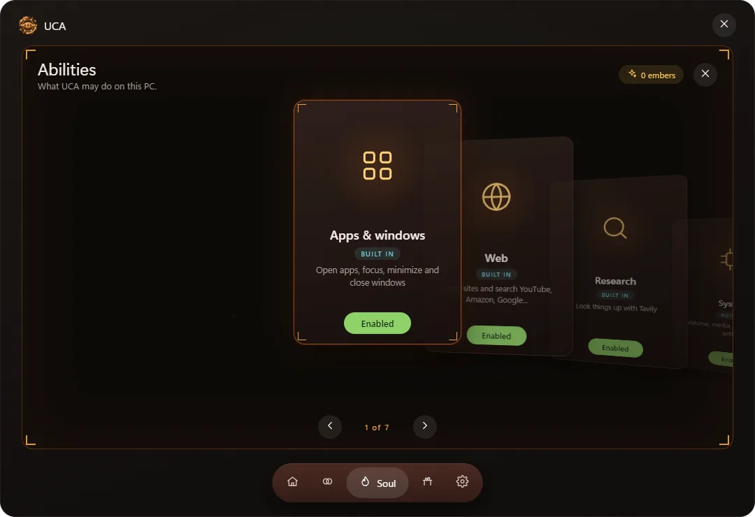 Ability card deck