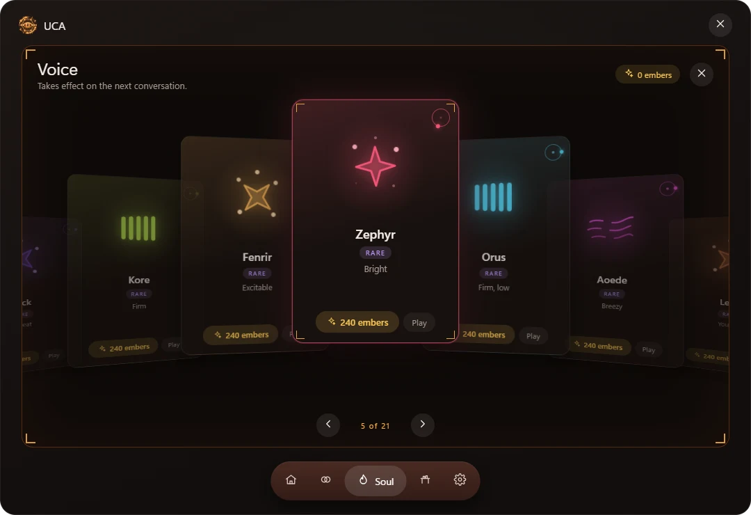 Voice deck: every voice has its own living emblem